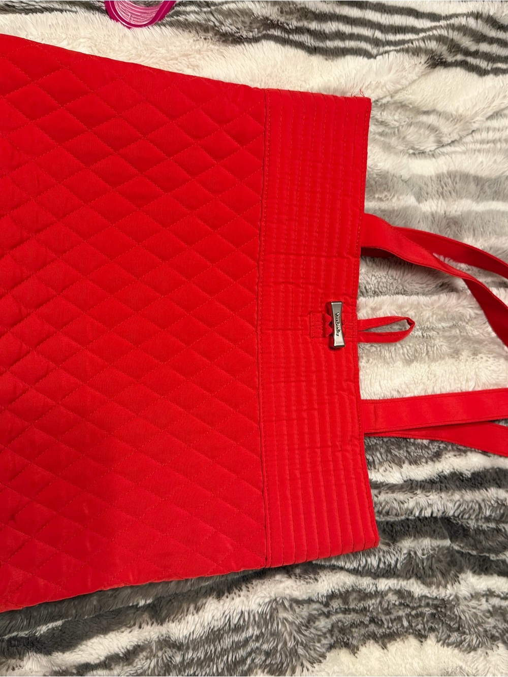 Vera Bradley Quilted Red Tote with Bow-Style Hardware